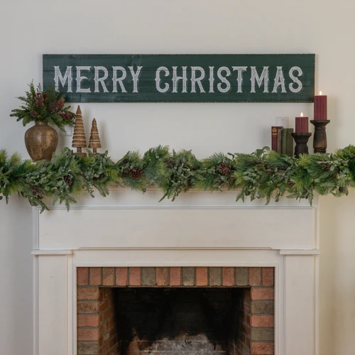 63.5" HORIZONTAL GREEN MERRY CHRISTMAS SIGN