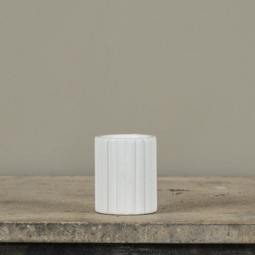 3" FLUTED CEMENT TEALIGHT CANDLE HOLDER