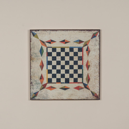 18" VINTAGE CHECKERBOARD & DIAMOND PRINT