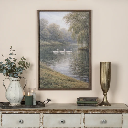 30" SERENE SWANS PRINT
