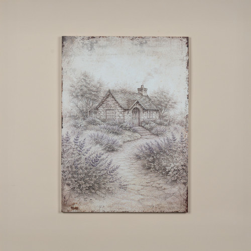 33" LAVENDER FIELDS COTTAGE PRINT