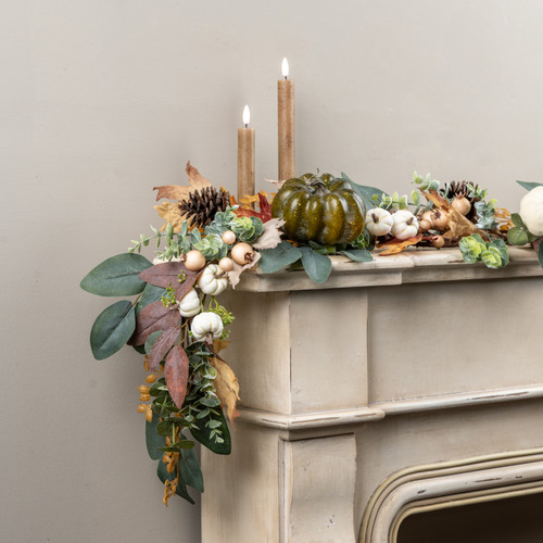 6' PUMPKIN, EUCALYPTUS, PINECONES & BERRIES GARLAND