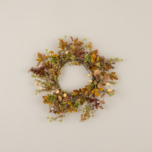 12" FALL BERRY & PUMPKIN CANDLE RING