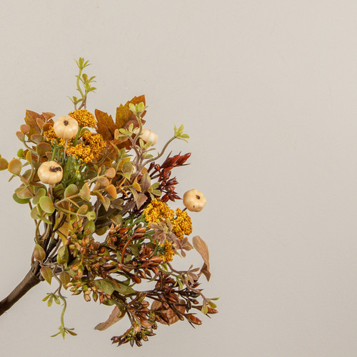 9.5" FALL BERRY & PUMPKIN MINI BUSH