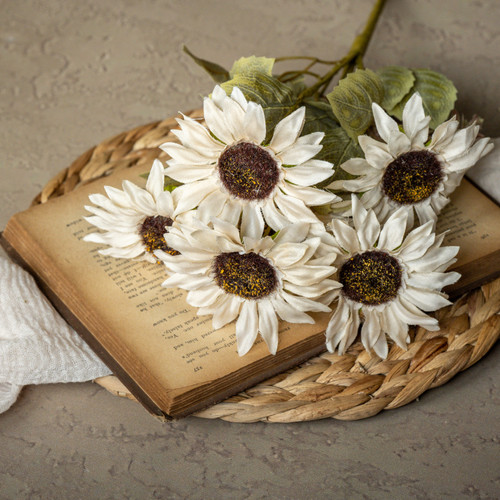 17" CREAM SUNFLOWER BUSH