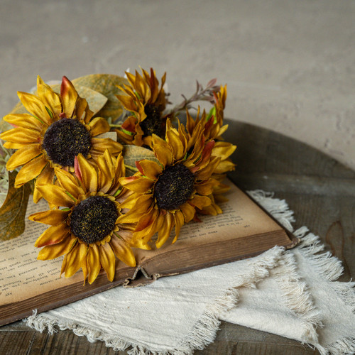 17" DARK YELLOW SUNFLOWER BUSH