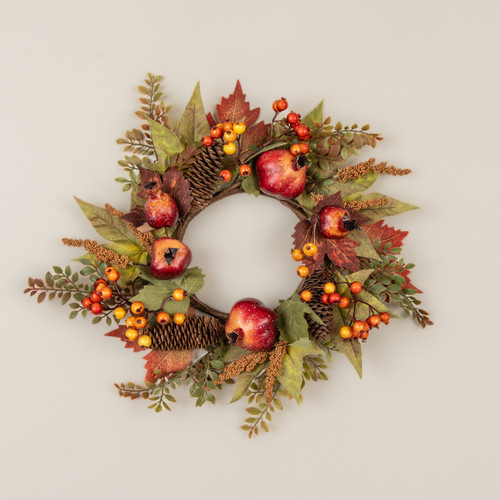 16" MAPLE LEAF & POMEGRANATE CANDLE RING
