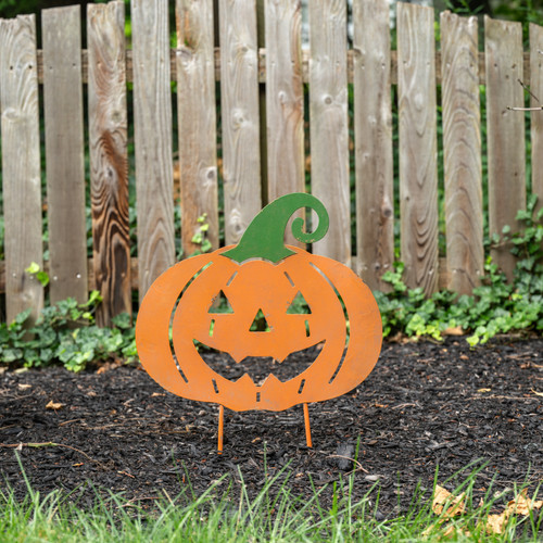 21.5" ORANGE PUMPKIN STAKE