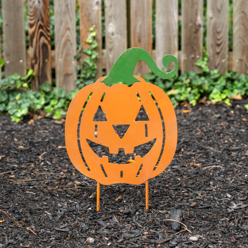 21" ORANGE PUMPKIN STAKE