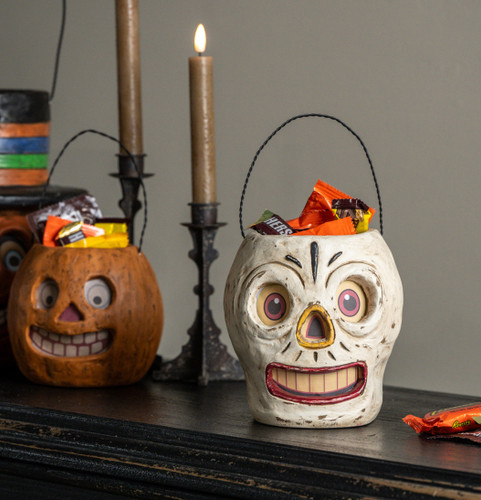 SKELETON CANDY CONTAINER W/ HANDLE