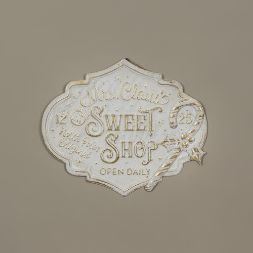 15.75" GOLD & WHITE  SWEET SHOP SIGN