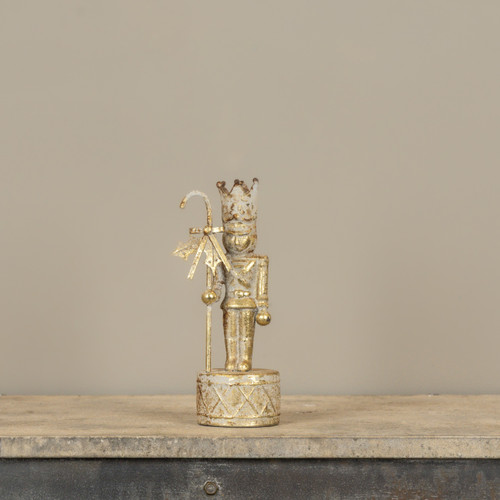 9.5" GOLD NUTCRACKER TAPER CANDLE HOLDER