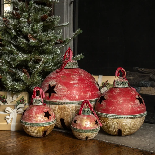 9.25" GOLD, GREEN & RED SLEIGH BELL