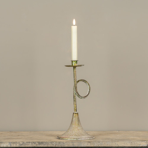 12.25" GOLD TRUMPET TAPER CANDLE HOLDER