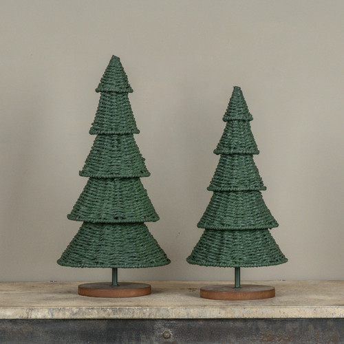 14" GREEN RATTAN TREE