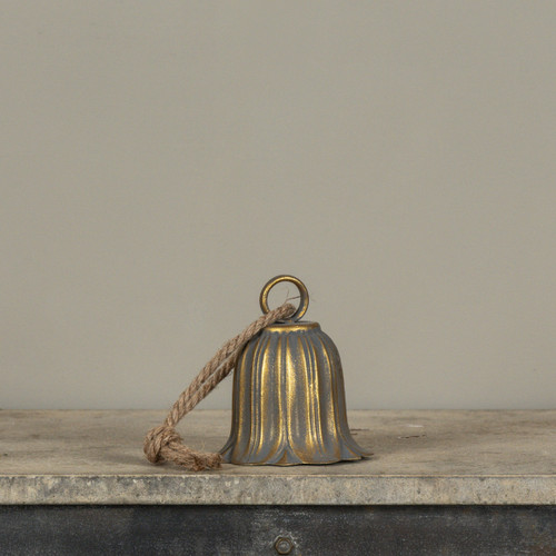 5.25" AGED GOLD FLOWER BELL