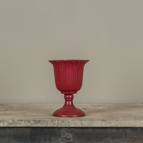 6.25" RED FLOWER URN