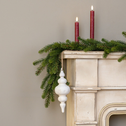 14" WHITE FINIAL ORNAMENT