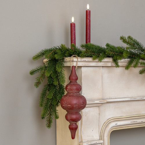 17" RED FINIAL ORNAMENT