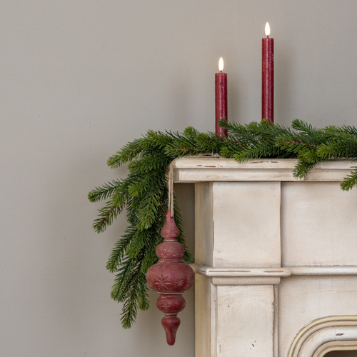 14" RED FINIAL ORNAMENT