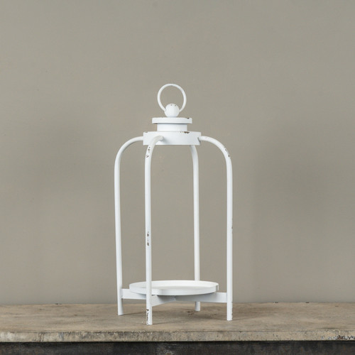16.75" WHITE CARMEN LANTERN