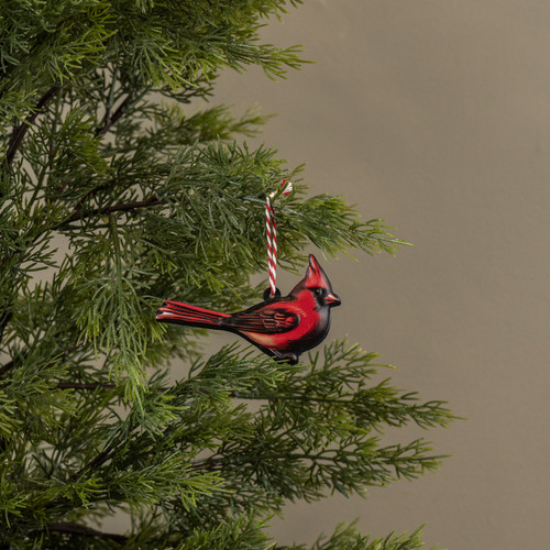 4.5" METAL CARDINAL ORNAMENT