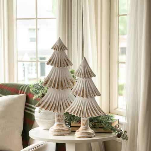 20.75" TEXTURED WHITE WOOD TREE