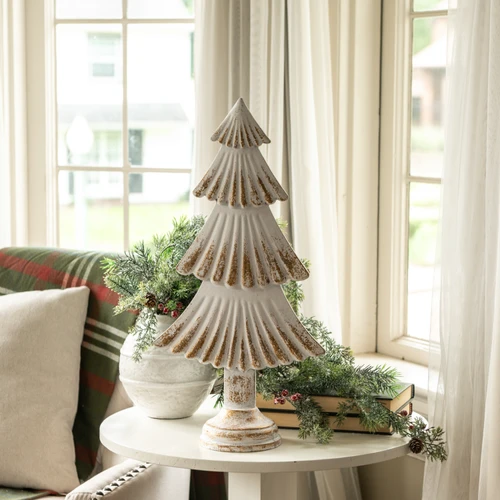 20.75" TEXTURED WHITE WOOD TREE