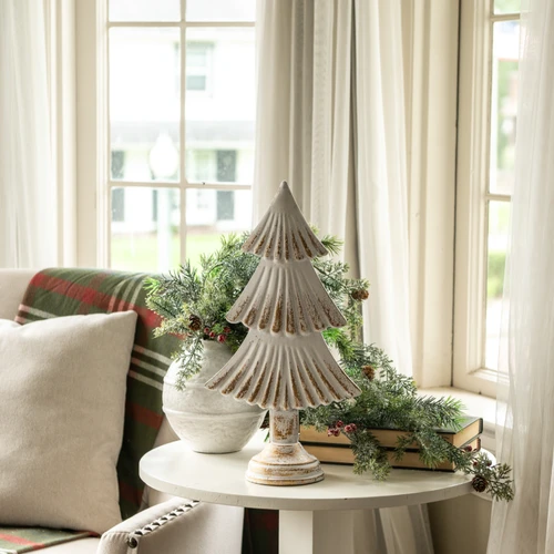 16.5" TEXTURED WHITE WOOD TREE