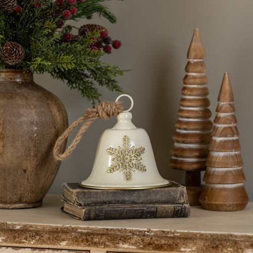 6.5" CREAM BELL W/ SNOWFLAKE