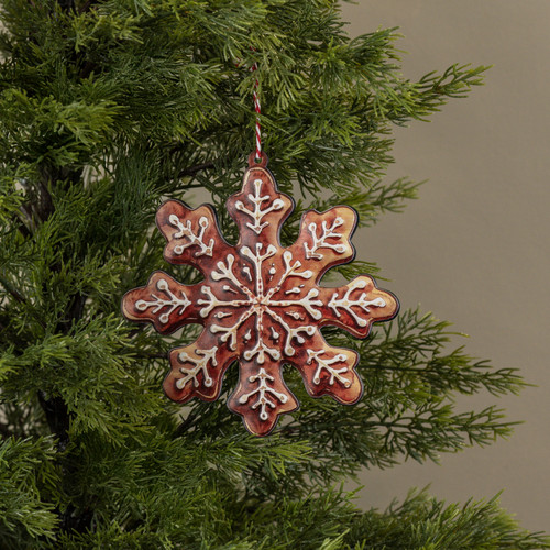 6" SNOWFLAKE METAL ORNAMENT