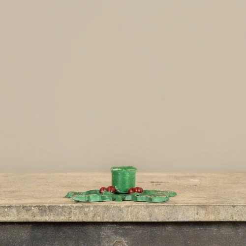 HOLLY & BERRIES TAPER CANDLE HOLDER