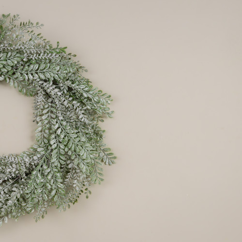 24" FROSTED BOXWOOD WREATH