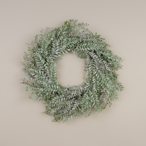 24" FROSTED BOXWOOD WREATH