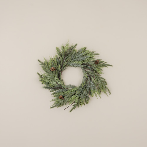 18" JUNIPER, PINE & BERRY CANDLE RING