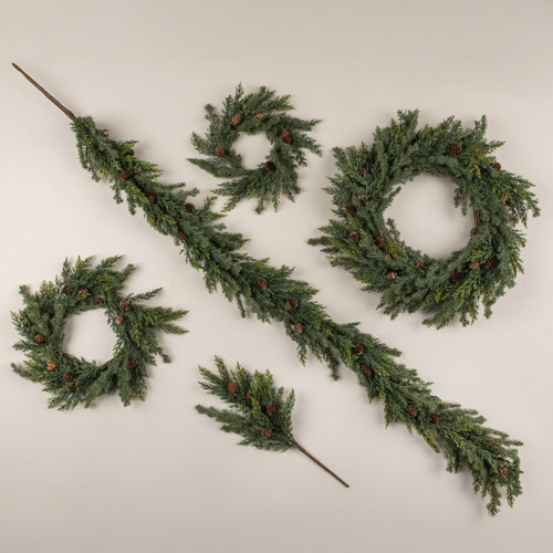 5' JUNIPER & PINECONE GARLAND