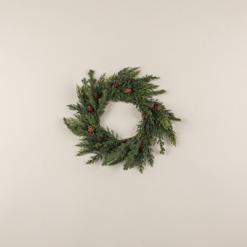 16" JUNIPER &PINECONE CANDLE RING