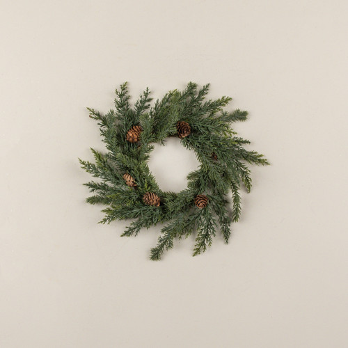 11" JUNIPER & PINECONE CANDLE RING