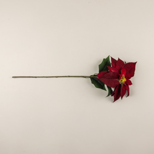 28" BURGUNDY POINSETTIA STEM