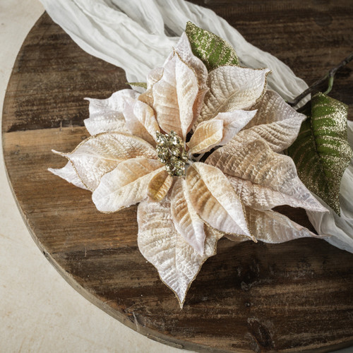 27" BEIGE POINSETTIA STEM
