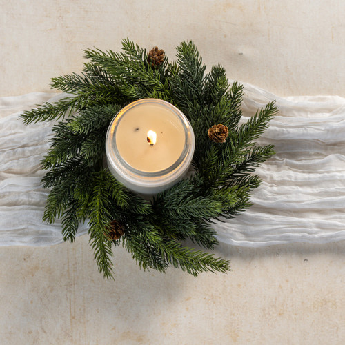 11" WHITE SPRUCE CANDLE RING