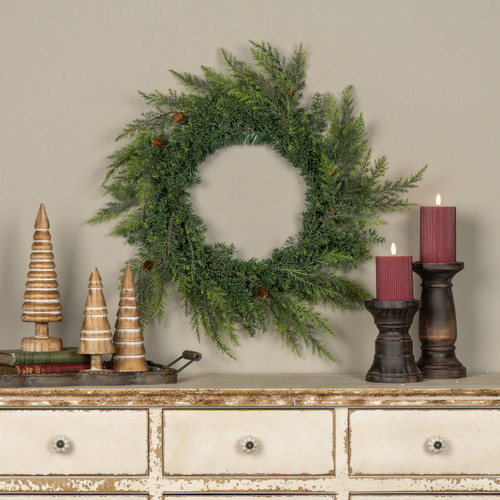 24" NORTHERN RED CEDAR & PRICKLY PINE WREATH