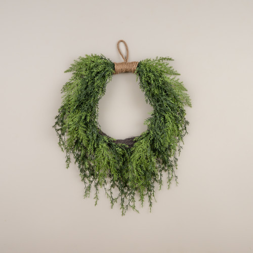 25" WEEPING CEDAR HANGING WREATH