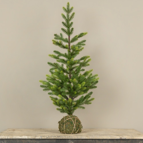 3' FLETCHER PINE TREE W/ MOSS BASE