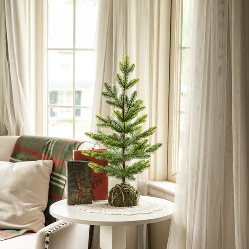 2' FLETCHER PINE TREE W/ MOSS BASE