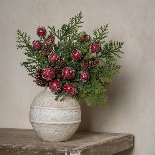 17.5" ICY CEDAR, POMEGRANATE & PINECONE SPRAY