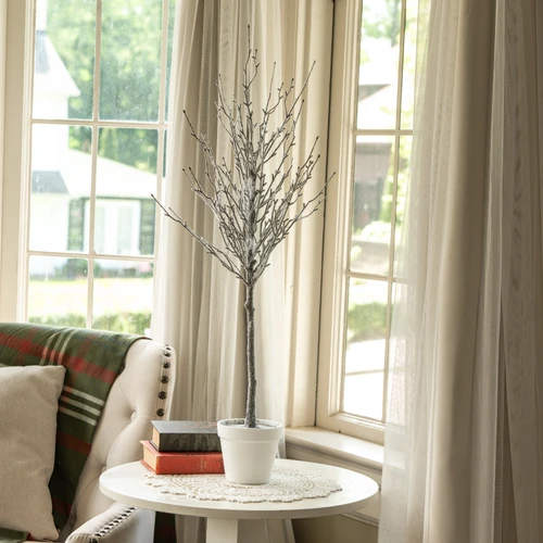 3' SNOW COVERED TWIG TREE IN POT