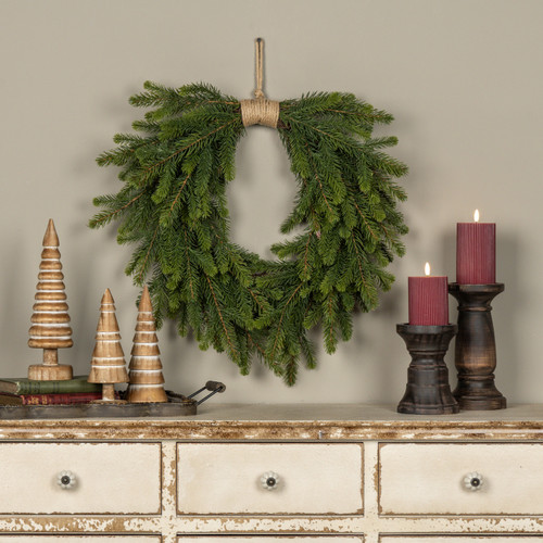 23" HANGING DENSE PINE WREATH