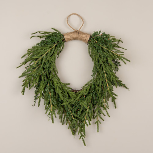 24" HANGING SOFT TOUCH CYPRESS & PINE WREATH