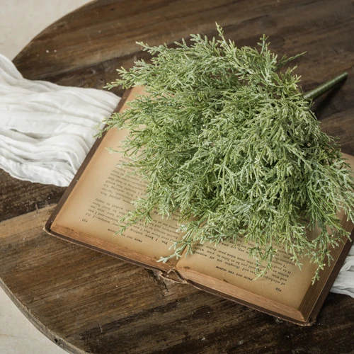 12" GLITTERED JUNIPER BUSH
